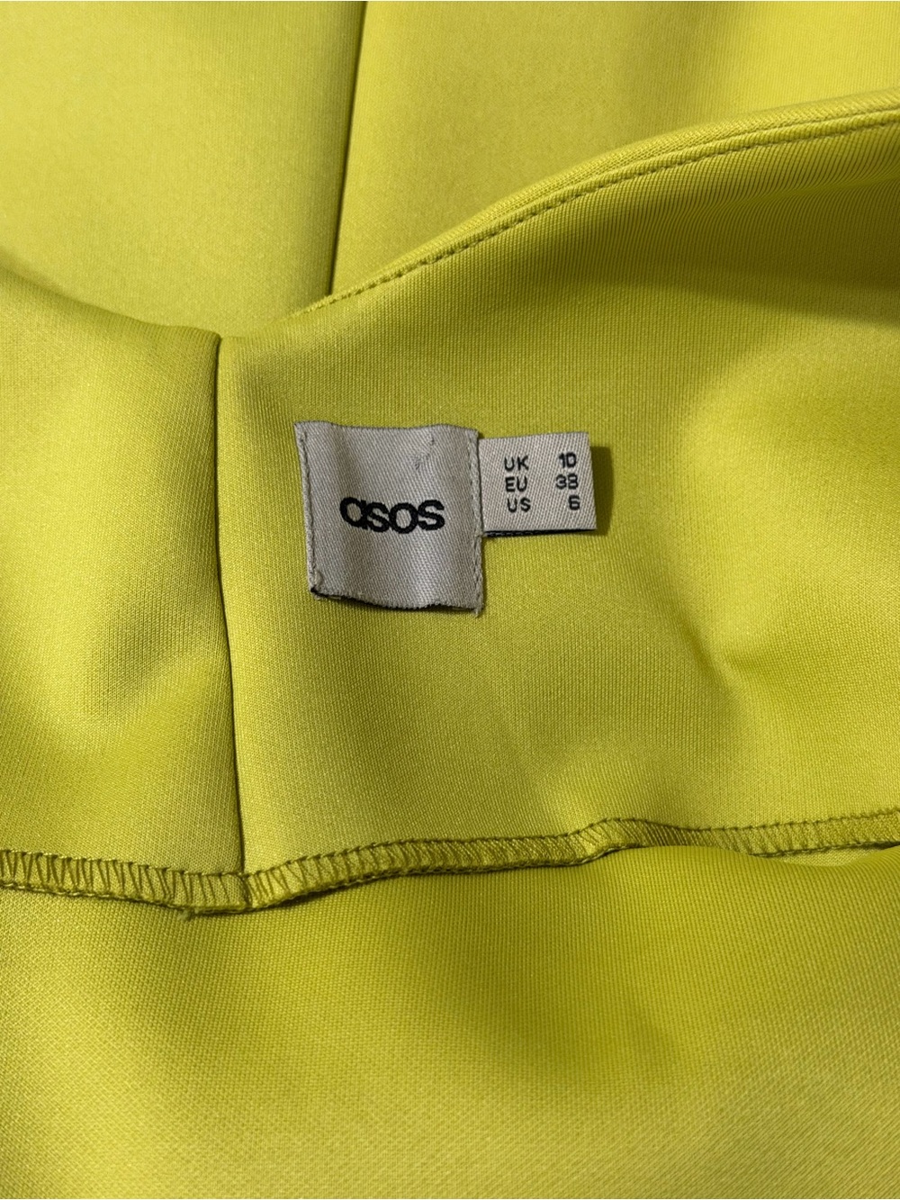 ASOS Lime Green Sleeveless Ruffle-Hem Scuba Mini Dress - Picture 6 of 8